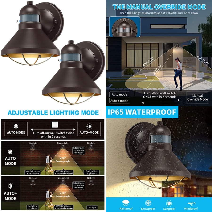 Outdoor Lighting Led - Zestaw 2 szt. Zewnętrznych kinkietów LED