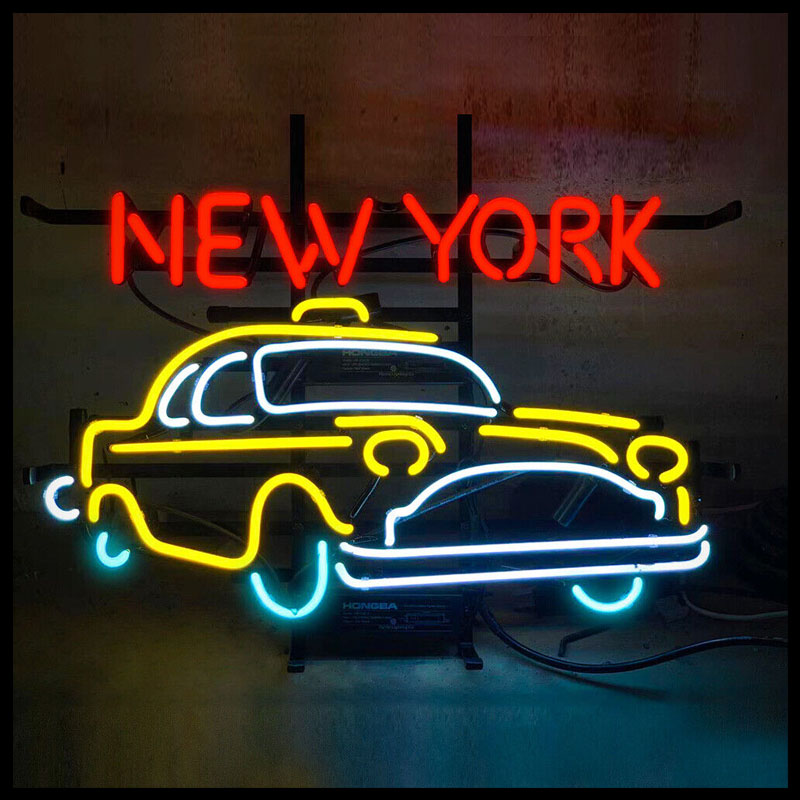 Outdoor Lighting York - Neon Sign for New York Taxi