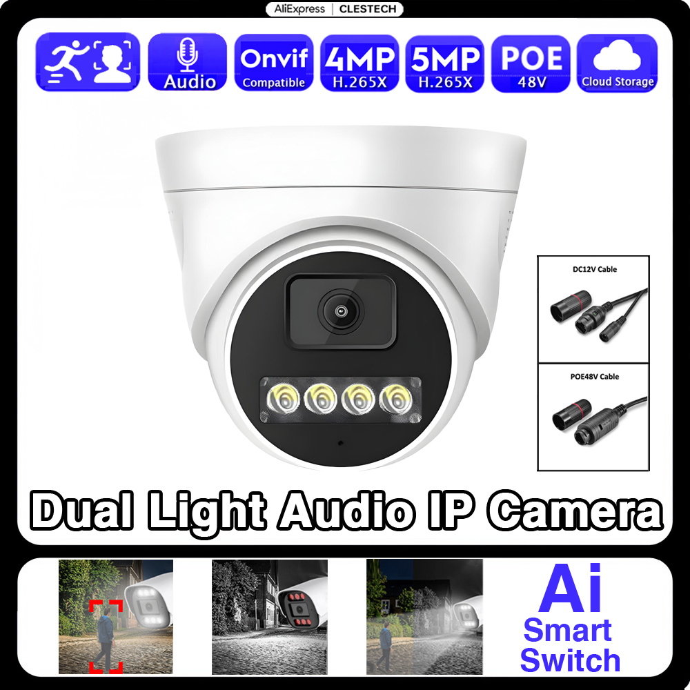 Outdoor Lighting Options - Kamera IP POE AI Audio 5MP