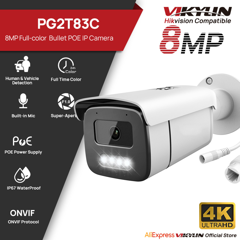 Outdoor Lighting Options - Kamera IP Vikylin 8MP z kolorowym