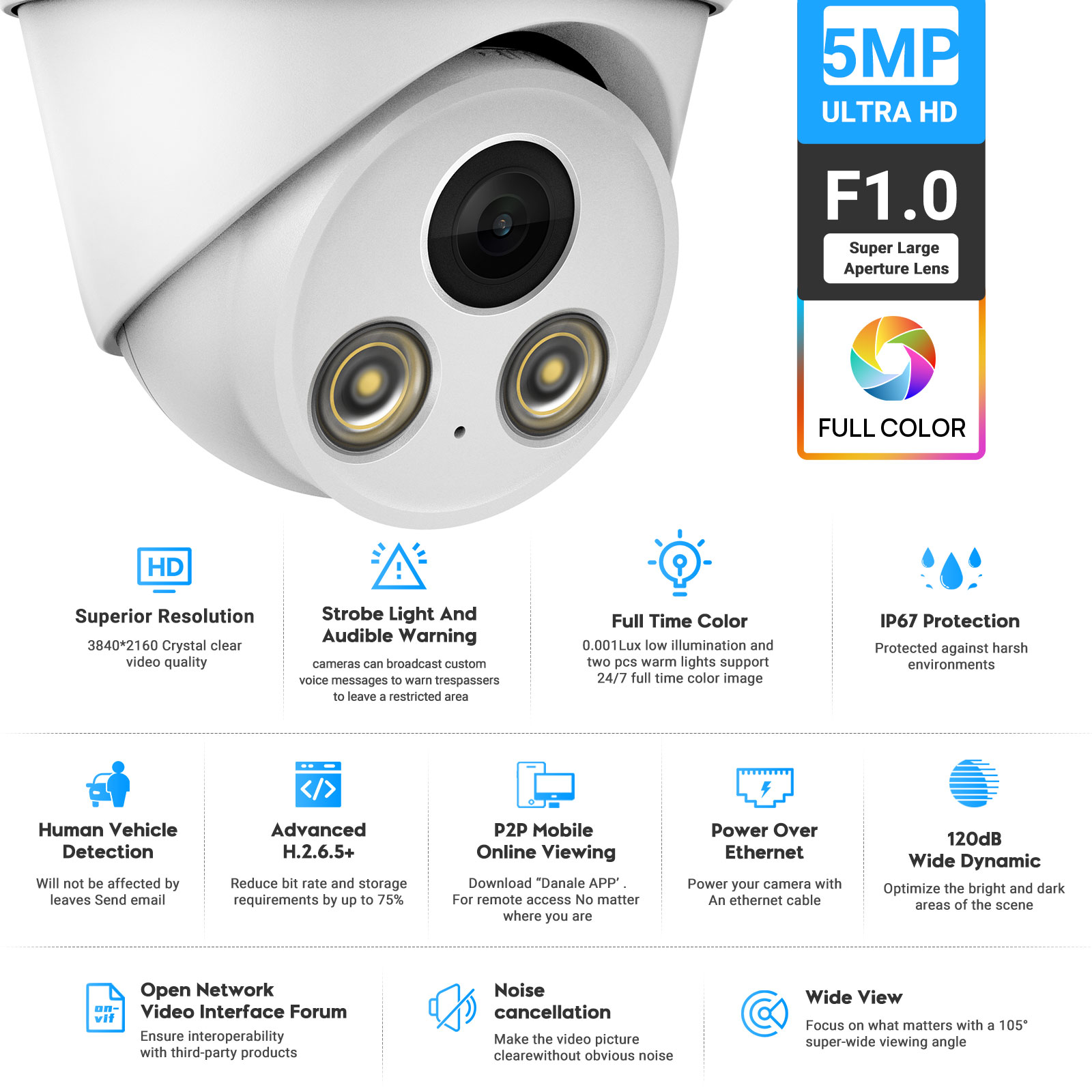 Kamera IP VIKYLIN 5MP z koloro – Outdoor Lighting Options recenzja i cena