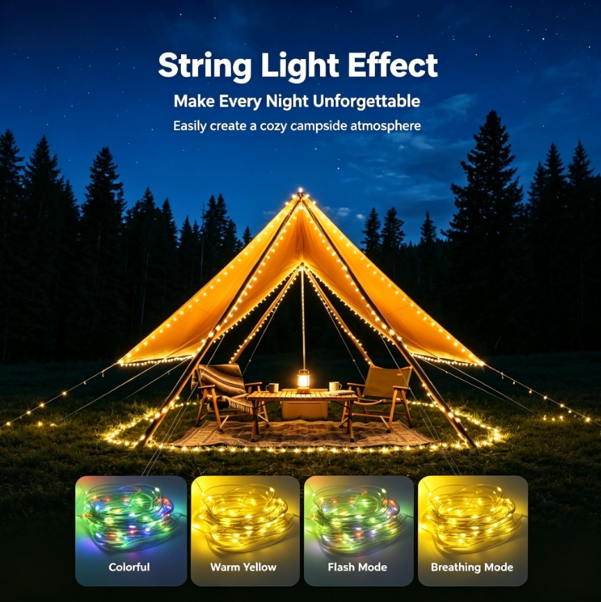 Świetlny łańcuch LED 10M, zasi – Outdoor Lighting Options recenzja i cena